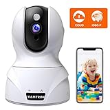Security Camera 1080P Pet Camera - KAMTRON WiFi Home Security System for Office/Baby Monitor, 2.4Ghz PTZ Indoor IP Wireless Dome Camera with Night Vision, Two-Way Audio, Cloud Service Available, White