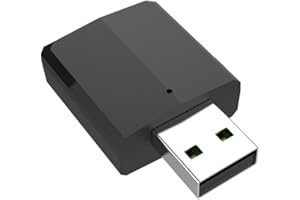 3 in 1 USB Bluetooth 5.0 Audio Transmitter/Receiver Adapter for TV/PC/Car Black (Black)