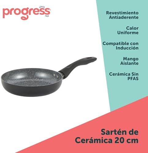 BW12901EU7 Sartén de cerámica de mármol de 20 cm – Sartén antiadherente de omelette/huevo con revestimiento de cerámica de mármol metálico, apto para inducción