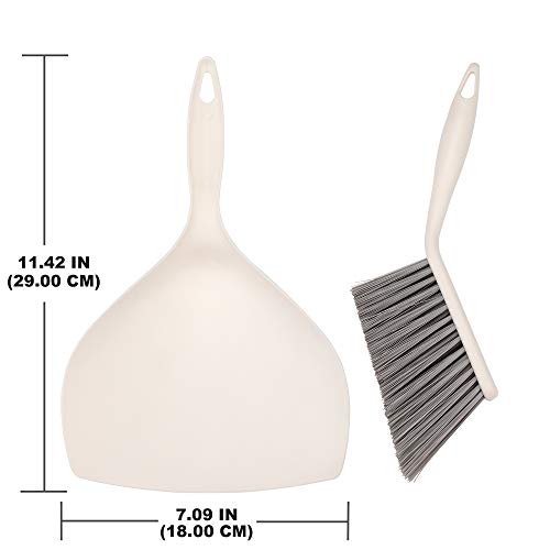 Kehrschaufel und Pinsel Set für Hausboden Sofa Schreibtisch Reinigung ergonomische Pinsel Design (Weiß) – Bild 3