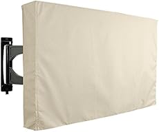 Outdoor TV Cover, Beige Weatherproof Universal Protector for 50'' - 52'' LCD, LED, Plasma Television Sets - Compatible with Standard Mounts and Stands._. Built In Remote Controller Storage Pocket