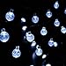 Globe Battery Operated String Lights with Timer - 30 LED 17.5ft Crystal Ball Decor Lighting for Outdoor Indoor Garden Patio Yard Fence House Wedding Xmas Wreath Christmas Tree Decorations - White
