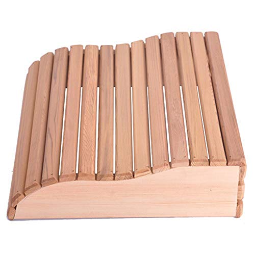 Luerme Wooden Bath Shower Cushion Wooden Headrest Curved Cushion Sauna Equipment Bamboo Shower Seat Bench Cushion for Bathroom Bedroom