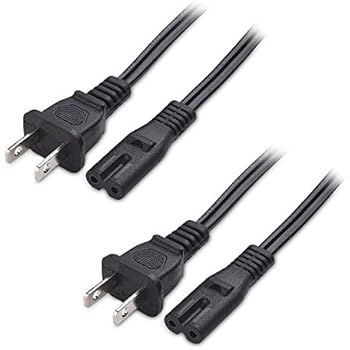 Cable Matters 2-Pack Non-Polarized 2 Slot Power Cord (2 Slot Power Cable) 6 Feet (NEMA 1-15P to IEC C7)