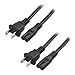 Cable Matters 2-Pack Non-Polarized 2 Slot Power Cord (2 Slot Power Cable) 6 Feet (NEMA 1-15P to IEC C7) primary
