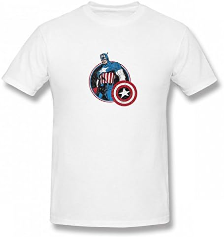 Hero Collection Marvel Captain America A-vengers Hero Tshirt Printed Cotton T-Shirts Tops Logo Authentic Man Tee White