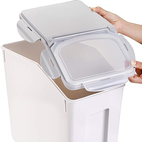 Extra Large 15KG Food Containers, Rice Bucket, Food Storage Bins with Lids & Scooper, Airtight Kitchen Storage Containers to Store Dry Food, Food Storage Container 9KG