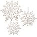BANBERRY DESIGNS White Glittered Snowflakes - Pack of 42 Plastic Snowflakes Covered in White Glitter - Assorted Sized of Small, Medium and Large Hanging Snow Flakes - Christmas Snowflakes