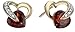 Amazon Collection 10k Yellow Gold Garnet and Diamond Accent Heart (1/12 cttw, I-J Color, I2-I3 Clarity), Earrings