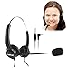 Binaural DC 2.5MM Telephone Headset for Landline Phones,Compatible for Jabra Cisco Polycom Panasonic