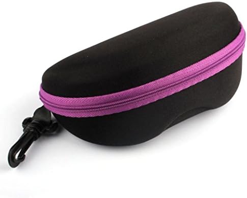 Xusun Portable Carabiner Eye Glasses Sunglasses Hard Case Protector Box Holder (Purple)