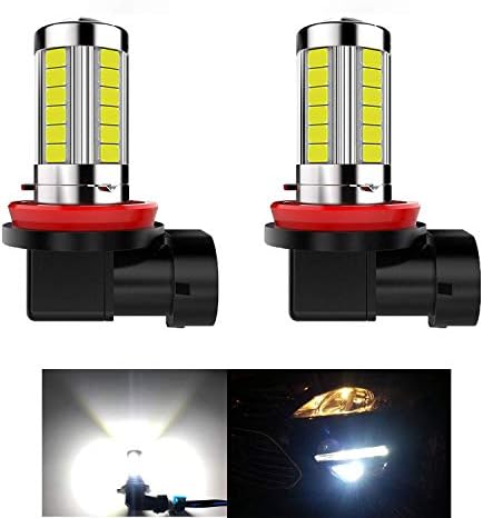 H11 H8 H16 LED Fog Light Bulbs Super Bright LED DRL Fog Light LED Chips 6000K Xenon White 2-Pack