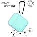 ZALU Compatible for AirPods Case with Keychain, Shockproof Protective Premium Silicone Cover Skin for AirPods Charging Case 2 & 1 (Airpods 1, Mint Green)
