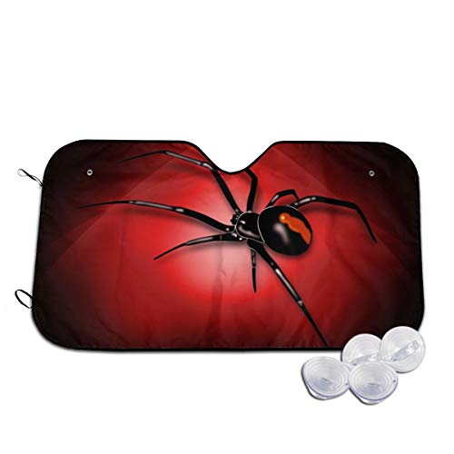 Cargoodhelper Black Widow Spider Windshield Sun Shade for Car SUV Trucks Minivans，Front Auto Sun Shade Keeps Vehicle Cool-UV Rays Protector Sun Blocker-