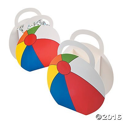Beach Ball Party Favor Treat Boxes - 12 pc