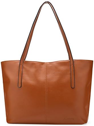 Amarte Women's Fashion Leather Totes Bag Large Shoulder Bags Handbags Brown