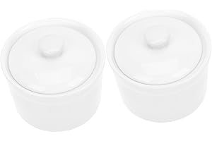 DOITOOL 2pcs Ceramic Soup Pots with Lids for Stew and Edible Bird S -resistant Tableware Bowls for Home and