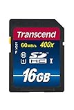 Transcend 16GB SDHC Class 10 UHS-1 Flash Memory Card Up to 60MB/s (TS16GSDU1P)