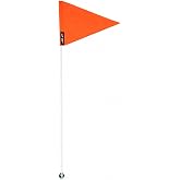 JLP 6-ft Tall 1/4 in Pole Flag Whip, Neon Orange, 15x10 in | Triangle, Heavy Duty, Wind Resistant, Vinyl