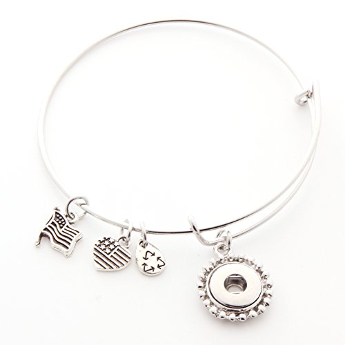 Ginooars Snap Bracelet Fit 12mm DIY Snap Noosa Ginger Charms Pack of 2