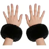 Xcgbxzd Faux Fur Wrist Cuffs White Short Arm Warmers Leg Warmers for Women Party Costumes Accessory