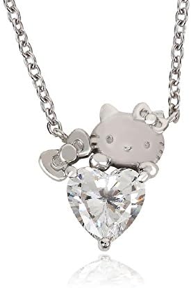 Amazon ハローキティ Hello Kitty ハート リボンcuteペンダント ハローキティ グッズ キティちゃんアクセサリー シルバー ネックレス 通販