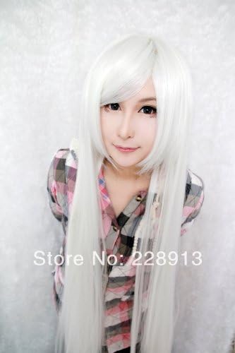 Smile Cosplay Anime wig 100cm Long Touhou -Fujiwara no Mokou White