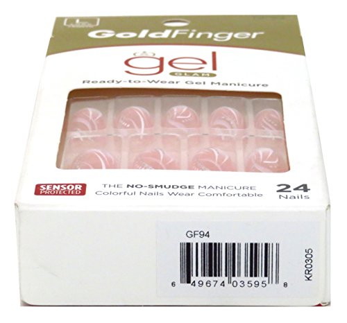 Gold Finger Posh Queen Glue-on Fashion Nails 24 ea ( Pack of 6)