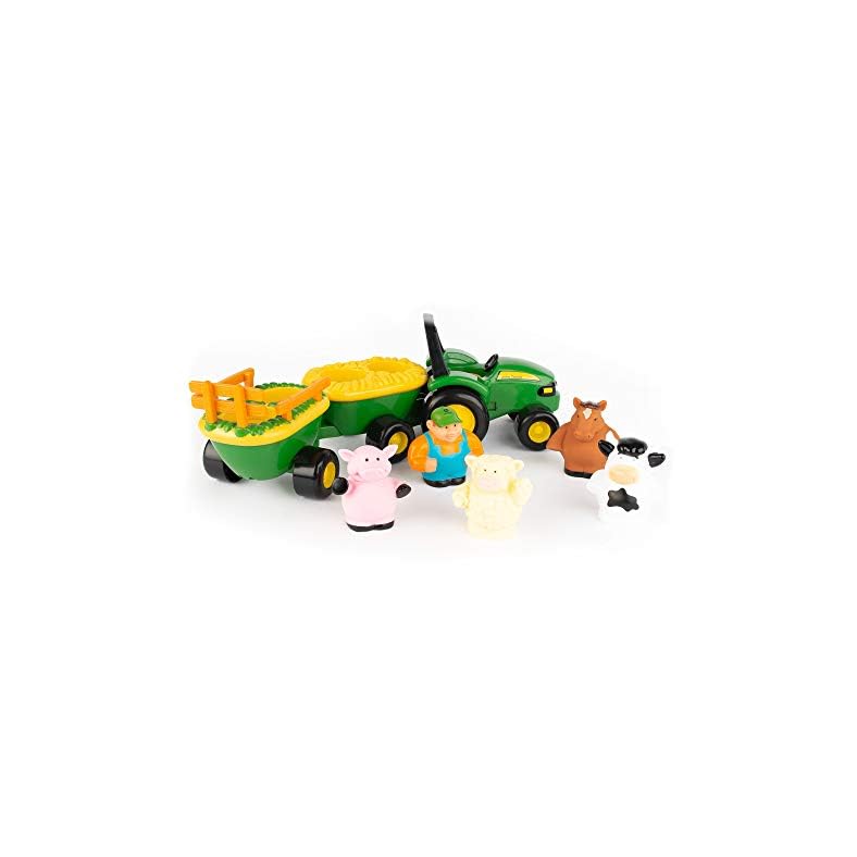 John Deere Animal Sounds Hayride Musical Tractor, Toddler Toys— Includes Farmer Figure, Tractor, and 4 Farm Animals…