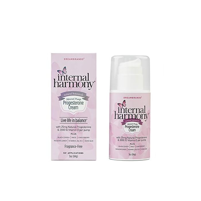 Internal Harmony Progesterone Cream, Contains Natural USP Bioidentical Progesterone from Wild Yam, Black Cohosh, Maca…