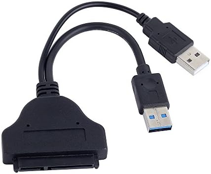 Aishau USB Cable, USB 3.0 to Sata 22pin(7+15 pins) Data Power Cable Adapter for 2.5" Inch HDD Hard Disk Driver