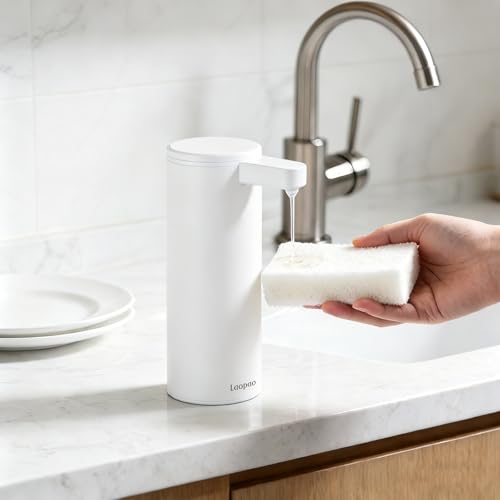 Infrared Sensor Stainless Steel Automatic Soap Dispenser - Automatic Liquid Soap Dispenser with Infrared Sensor - USB-C Charging, Soap Dispenser Set for Bathroom, Kitchen