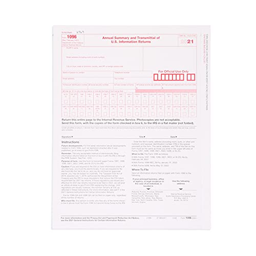 Blue Summit Supplies 1099 NEC Tax Forms 2022 with 25 Self Seal