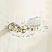 OWOFAN Soap Holder With White Ceramics Dish Bath Storage Shelf Crystal Bathroom Accessories Brass Gold HK-31K