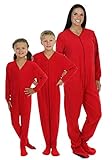 SleepytimePjs Family Matching Red Fleece Onesie Pjs Footed Pajamas for Family-Kids (STM717-K-RED-12)
