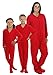 SleepytimePJs Family Matching Red Fleece Onesie Pjs Footed Pajamas for Family-Kids (STM717-K-RED-12)