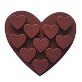 Easygoby 10 Cavity Non-Stick Heart-shaped Gel Cake Mold Chocolate Craft Candy Soap Ice cube tray Bakeware DIY mold