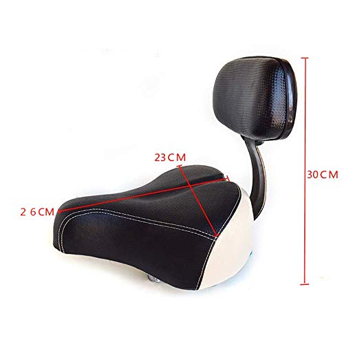 DONNGYZ Wide Saddle Seat Universal Cushion Bicycle Tricycle Bike Pad Saddle Back Rest with Backrest Suitable for Electric Vehicle Bicycle(US Stock)