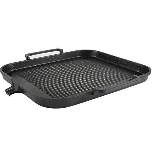 12 Inch Cast Aluminum Grill Pan, Griddle Pan for Electric or Gas Stove tops, Induction Compatible - Thumbnail 7
