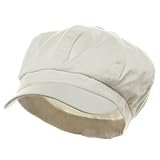 Cotton Elastic Newsboy Cap - White W07S37C (4 Sizes: XS/S, M/L, XL/2XL, 2XL/3XL)