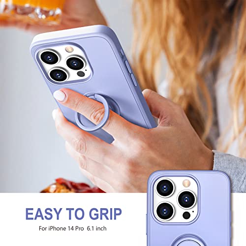 Hython Case for iPhone 14 Pro Case with Ring Stand [360° Rotatable