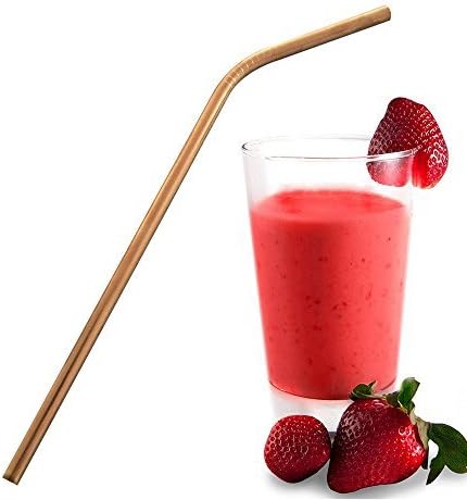 Yapping 20oz Gold Bent Stainless Steel Drinking Straws Set with Clean Brush for Cup Tumbler