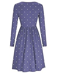 Yoyoma Befily Vestido de manga larga casual con estampado floral y botones