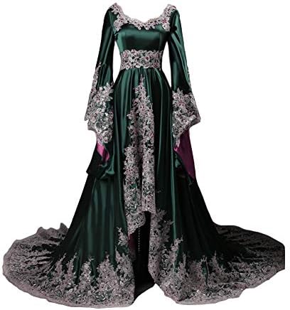 Lemai Vintage Long Sleeves Formal Evening Gowns A Line Women Gothic Dresses