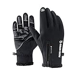 Jeniulet Mens Winter Warm Gloves Waterproof and All Finger Touch Screen Gloves for Cycling and Outdoor Work