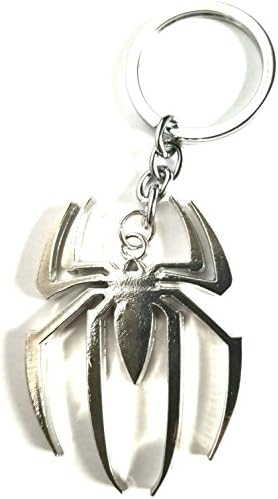 Spider-Man Keychain - Marvel accessory for your home, auto, or boat keys (silver, alloy)
