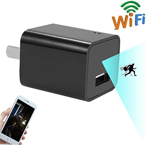 CAMXSW Wifi USB Phone Charger Adapter Camera,HD 1080P P2P Wireless Nanny Cam For Home Security Camera Real-Time Video with Motion Detection Free APP Support Android IOS