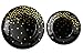 Black and Gold Party Supplies- Disposable Fancy Party Plates and Cups with Gold Foiled Confetti Polka Dots- 9
