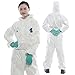 QICLT Chemical Protection Coveralls with Hood Elastic Cuffs Wear-Resistant, Anti-Cracking, dust-Proof, Anti-Liquid Spray,XXL