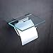 Hiendure Toilet Paper Holder with Shelf, Brass Lavatory Tissue Holder with Mobile Phone Storage Rack and Lid,Chrome
